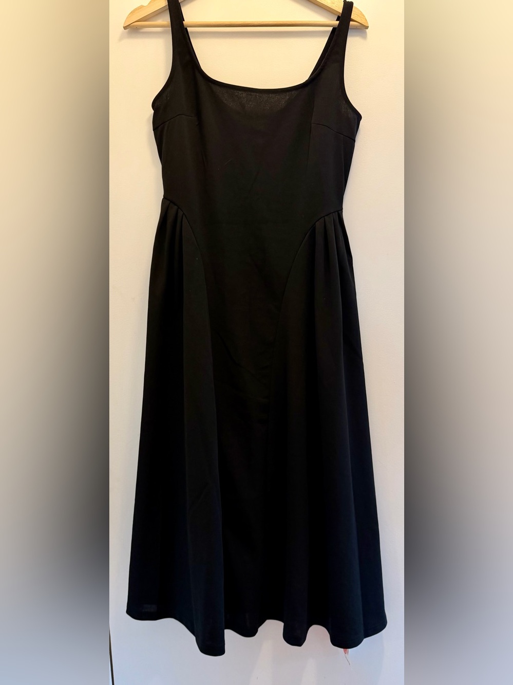 Cider Black A-Line Waterfall Basque Waist Midi Skirt